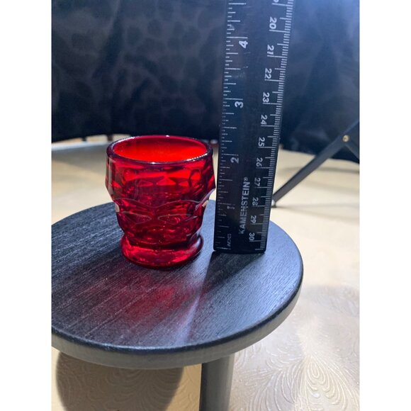 Vintage Viking Georgian Honeycomb Ruby Red Toothpick Holder - Picture 4 of 5